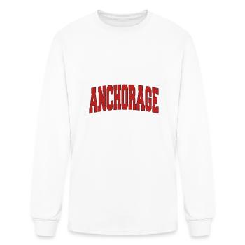 Anchorage Ak Alaska Varsity Style États-Unis Spor vintage - T-shirt à manches longues Homme - blanc - Devant