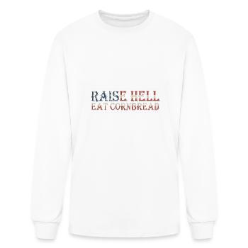 Merica Raise Hell Eat Cornbread Redneck Southern J - Men's Long Sleeve T-Shirt - white - Front