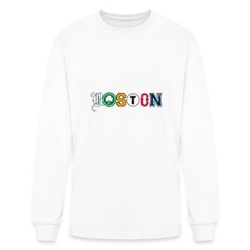 Championnat sportif de la ville natale de Boston City - T-shirt à manches longues Homme - blanc - Devant
