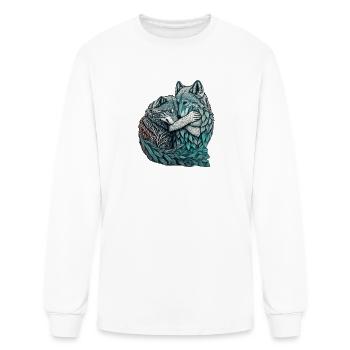 wolf hug - Men's Long Sleeve T-Shirt - white - Front