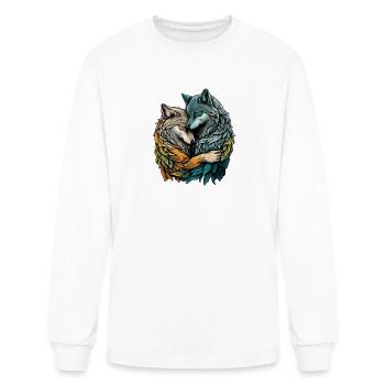 wolf hug - Men's Long Sleeve T-Shirt - white - Front
