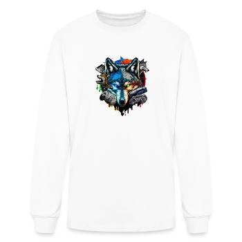 wolf ps five - Men's Long Sleeve T-Shirt - white - Front