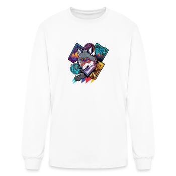 wolf ps five - Men's Long Sleeve T-Shirt - white - Front