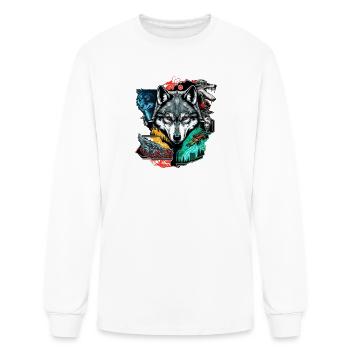 wolf ps five - Men's Long Sleeve T-Shirt - white - Front