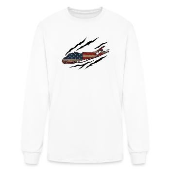 Long Island USA Ripped 1 - Men's Long Sleeve T-Shirt - white - Front
