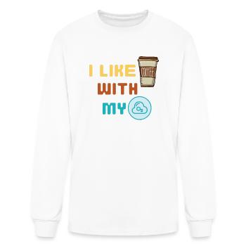 I Like Coffee With My Oxygen - Men's Long Sleeve T-Shirt - white - Front