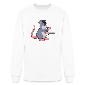 Rat Cop Baton Police - Men's Long Sleeve T-Shirt - white - Front