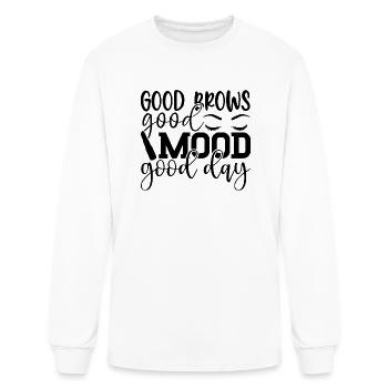 Good Brows Good Mood Goo Day - Men's Long Sleeve T-Shirt - white - Front