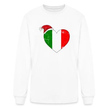 christmas Italy Heart Vintage Flag Italy Love - Men's Long Sleeve T-Shirt - white - Front