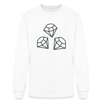 three gems in outline - Men's Long Sleeve T-Shirt - white - Front