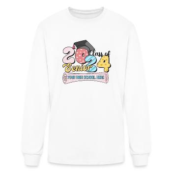 Class of 2024 senior your high school here - Men's Long Sleeve T-Shirt - white - Front