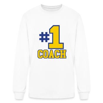Number One Coach Two Color Design - Men's Long Sleeve T-Shirt - white - Front