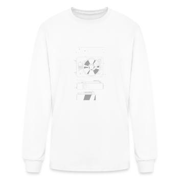 Vinyl Record Player Patent Schematic Turntable Blu - Men's Long Sleeve T-Shirt - white - Front
