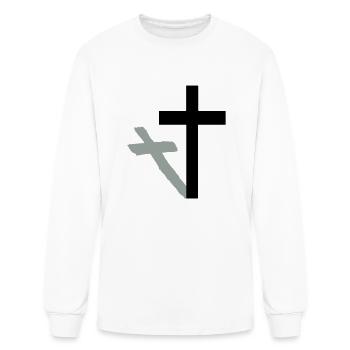 Cross with Shadow - Men's Long Sleeve T-Shirt - white - Front