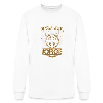 Jorge Name T Shirt - God Found Strongest And Named - Men's Long Sleeve T-Shirt - white - Front