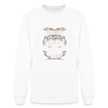 Cameron Name T Shirt - Cameron Blood Runs Through - Men's Long Sleeve T-Shirt - white - Front