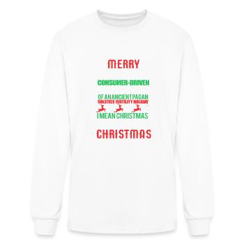 Merry Capitalist Consumer Pagan Holiday Christmas - Men's Long Sleeve T-Shirt - white - Front