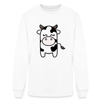 Minimalistic Cow in Kawaii Style - Men's Long Sleeve T-Shirt - white - Front