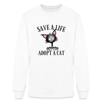 Adopt A Cat Save A Life Adopt A Cat - Men's Long Sleeve T-Shirt - white - Front