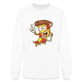 Happy Pepperoni Pizza Cool - Men's Long Sleeve T-Shirt - white - Front