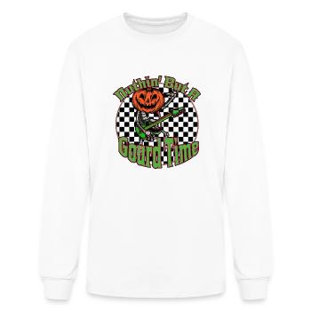 Nuthin But A Gourd Time Retro Halloween Rocker - Men's Long Sleeve T-Shirt - white - Front