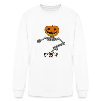 Jack O Lantern Spooky Skeleton - Men's Long Sleeve T-Shirt - white - Front