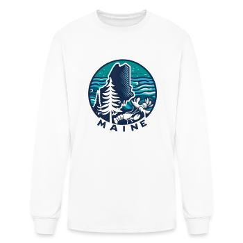 État du Maine - T-shirt à manches longues Homme - blanc - Devant