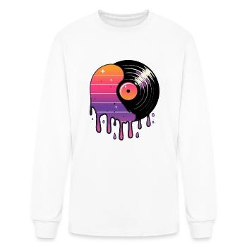 Record Drip - Men's Long Sleeve T-Shirt - white - Front