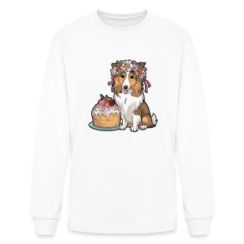 Scandinavian Boho Collie dog - Men's Long Sleeve T-Shirt - white - Front