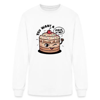 Cake You want a piece of me - Men's Long Sleeve T-Shirt - white - Front