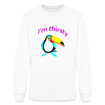 Thirsty Toucan Delight - Men's Long Sleeve T-Shirt - white - Front
