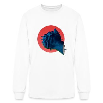 Praying Hands with Rosary, Glitch - Men's Long Sleeve T-Shirt - white - Front