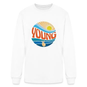Young Shirt Vintage Sunset Young Groovy Tie Dye - Men's Long Sleeve T-Shirt - white - Front