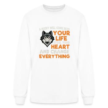 Husky - Men's Long Sleeve T-Shirt - white - Front