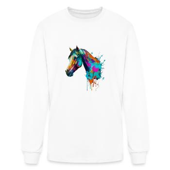 Watercolor Graceful Equine - Men's Long Sleeve T-Shirt - white - Front
