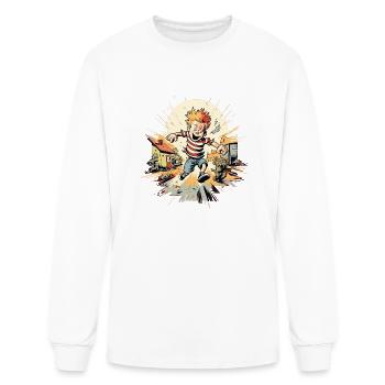 Playful Dennis the Menace Scene - Men's Long Sleeve T-Shirt - white - Front