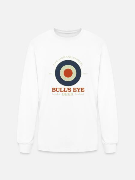 WW2 Bulls Eye Beer aesthetic - Men's Long Sleeve T-Shirt - white