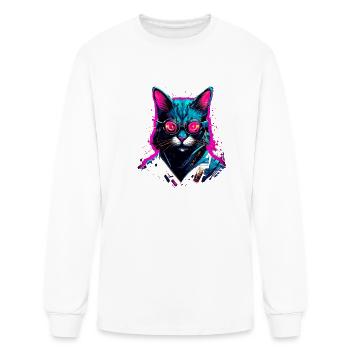 Cyberpunk Cat - Men's Long Sleeve T-Shirt - white - Front