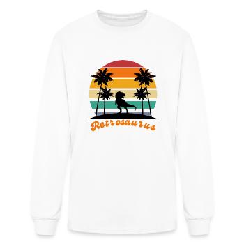 Retrosaurus Rex - Men's Long Sleeve T-Shirt - white - Front