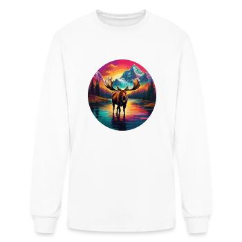 Moose Head Peak - Men's Long Sleeve T-Shirt - white - Front