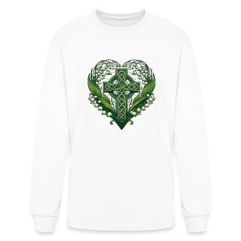 Celtic Knot Cross - Men's Long Sleeve T-Shirt - white - Front