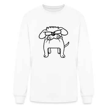 Dog Looks Angry Serious Aggressive Evil Bad Boy - Men's Long Sleeve T-Shirt - white - Front
