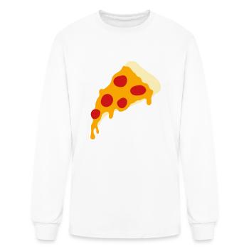 cheese piece salami pizza delicious food hunger co - Men's Long Sleeve T-Shirt - white - Front