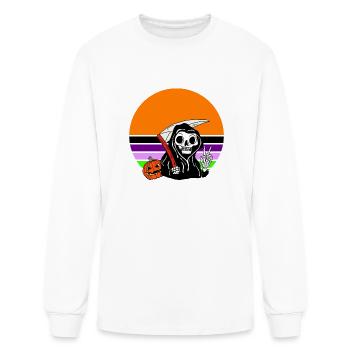 Grim Reaper - Halloween Sunset Jack O'Lantern - Men's Long Sleeve T-Shirt - white - Front