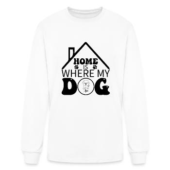 Home is Where My Dog Are T Shirt Desing - Men's Long Sleeve T-Shirt - white - Front