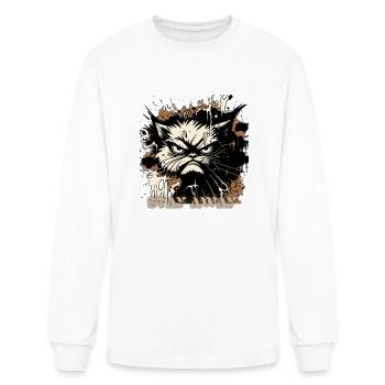 Stay Away Angry Cat - Men's Long Sleeve T-Shirt - white - Front