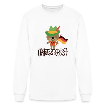 Oktoberfest German Flag Bear - Men's Long Sleeve T-Shirt - white - Front