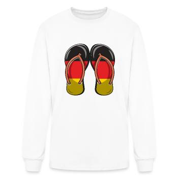 German Flag On Flip Flop Sandals - Men's Long Sleeve T-Shirt - white - Front