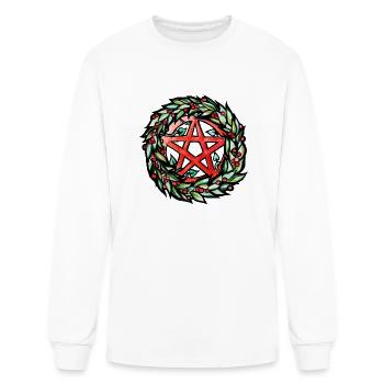 Pagan Witch Yule Wreath - Men's Long Sleeve T-Shirt - white - Front