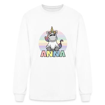 Anna Name Unicorn - Men's Long Sleeve T-Shirt - white - Front